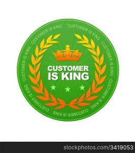 Green Customer is King Icon on white background.