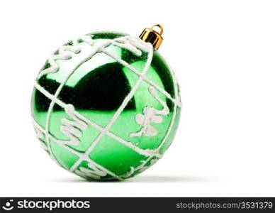 green decoration ball isolated on white