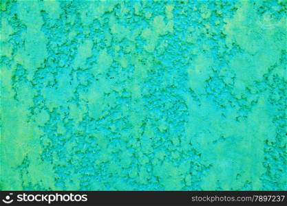 Green decorative stucco texture. Green plaster background.