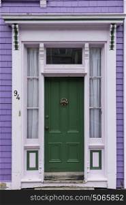 Green Door of a house, Lunenburg, Nova Scotia, Canada