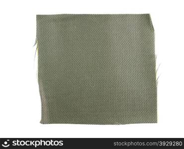 Green fabric sample. Green fabric swatch over white background