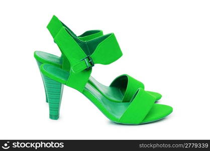 Green Female shoes in fashion concept