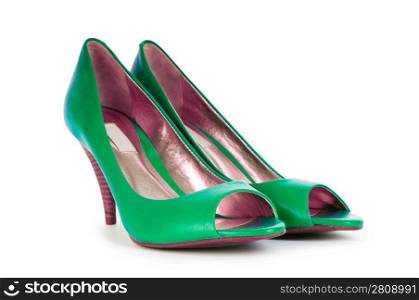 Green Female shoes in fashion concept