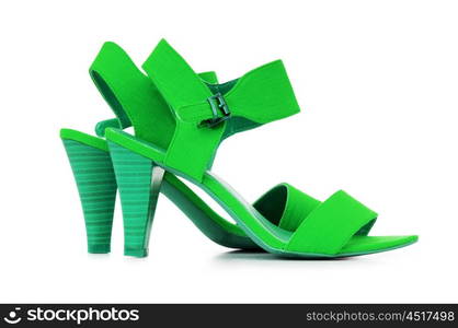 Green Female shoes in fashion concept