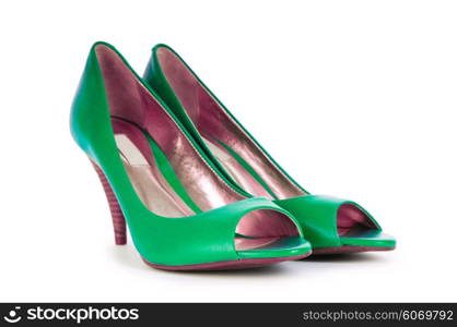 Green Female shoes in fashion concept