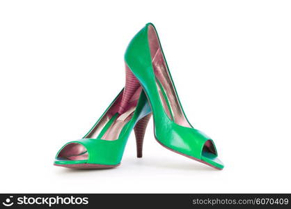 Green Female shoes in fashion concept