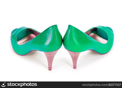 Green Female shoes in fashion concept