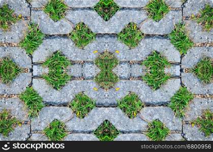 green field background in texture concrete