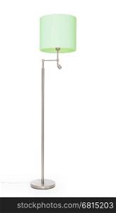 Green floor lamp, isolated on white background
