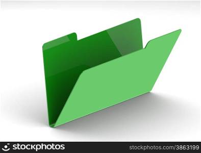 Green folder image with hi-res rendered artwork that could be used for any graphic design.. Green folder
