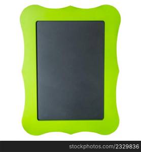 green frame and blackboard on isolated white background with clipping path.