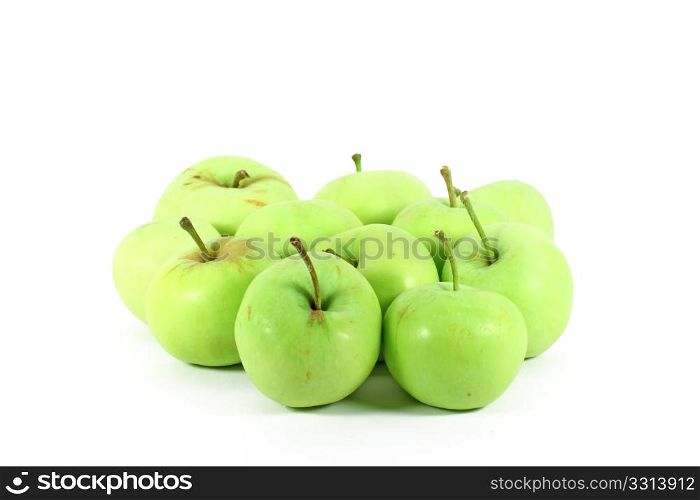Green fresh ecological grown apple isolated on white