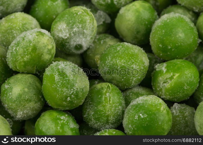 Green frozen raw peas vegetable for background