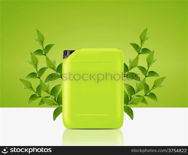 Green Gallon of bio fuel, environment conceptual design.