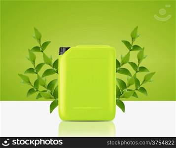 Green Gallon of bio fuel, environment conceptual design.