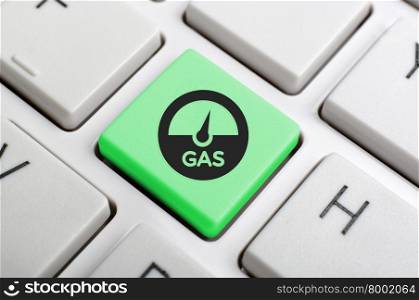 Green gas key on keyboard