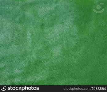 Green genuine leather background