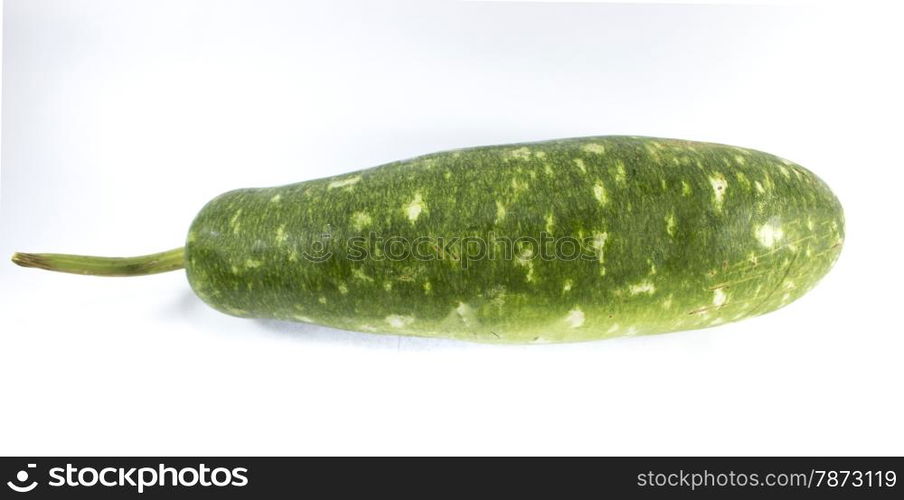 green gourd , Lagenaria vulgaris fruit on white background