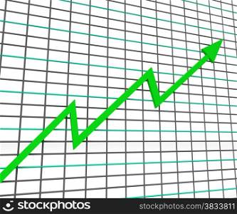 Green Graph Showing Profit Line Increase Achievement Progress