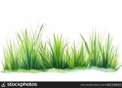 Green grass leaves. Spring plant. Generate AI. Green grass leaves. Generate AI