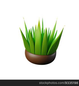 Green grass sprouts on white background llustration grass cartoon low poly