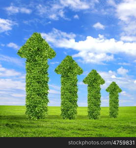 Green grass word success against blue sky