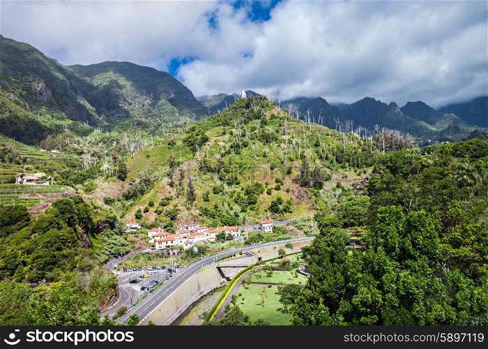 Green hills in the centre of Madeira, Portugal