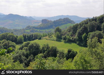 Green hills in Tuscany Italy