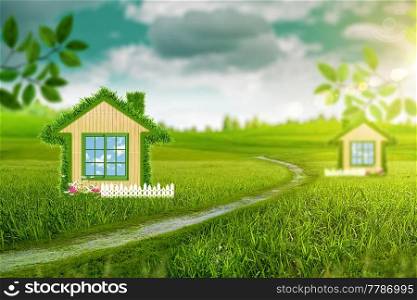 Green House. Abstract energy savings and eco construction backgrounds