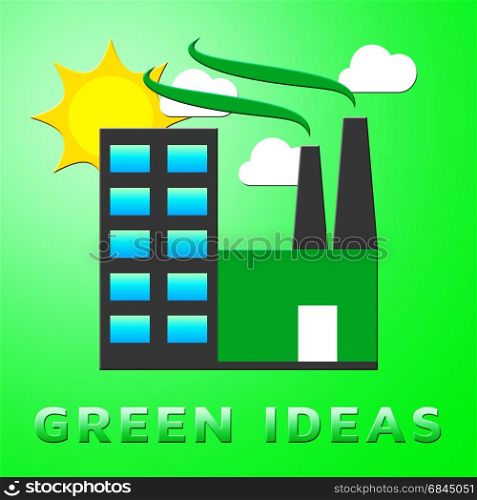 Green Ideas Factory Representing Eco Concepts 3d Illustration