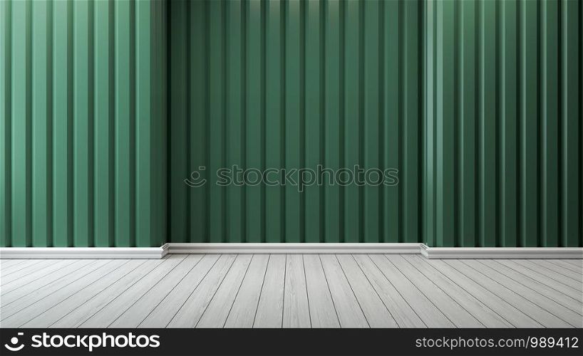 Green interior,emptry room /3d render