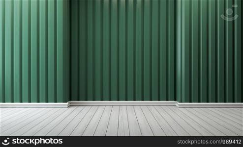 Green interior,emptry room /3d render