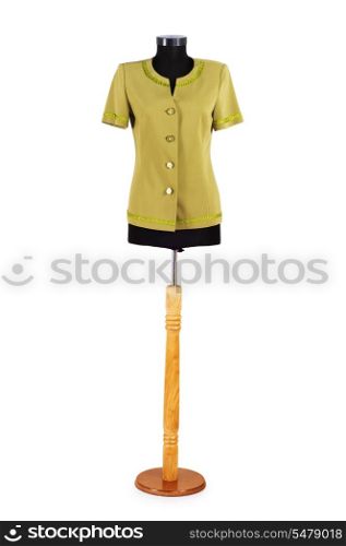 Green jacket isolated on the white background