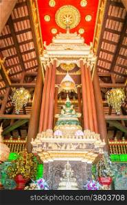 Green jade buddha statue in Chiang Rai, Thailand