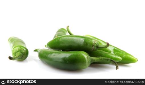 Green Jalapeno Pepper Isolated On White