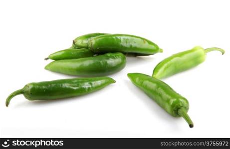Green Jalapeno Pepper Isolated On White