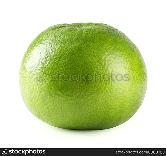 Green juicy grapefruit isolated on white background. Green juicy grapefruit