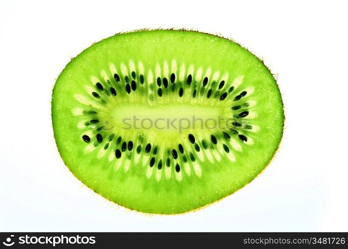 green kiwi slice macro close up
