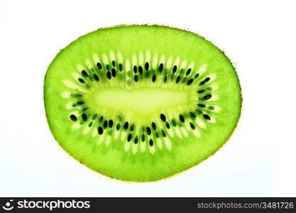 green kiwi slice macro close up