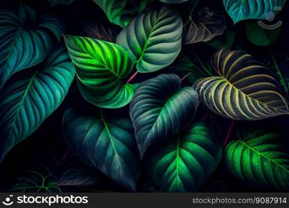 Green Leaf Background.  Generative AI 