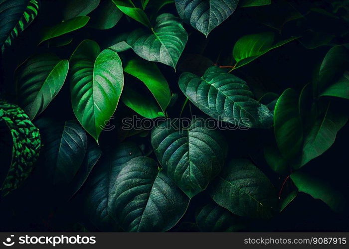 Green Leaf Background.  Generative AI
