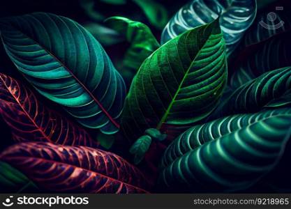 Green Leaf Background.  Generative AI
