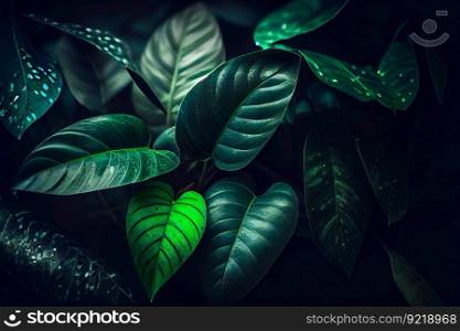 Green Leaf Background.  Generative AI
