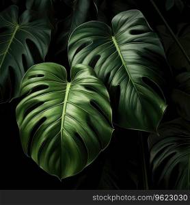 Green leaves of monstera philodendron.. Green leaves of monstera philodendron