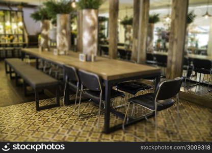 Green leaves plant decorated in the restaurant, stock photo
