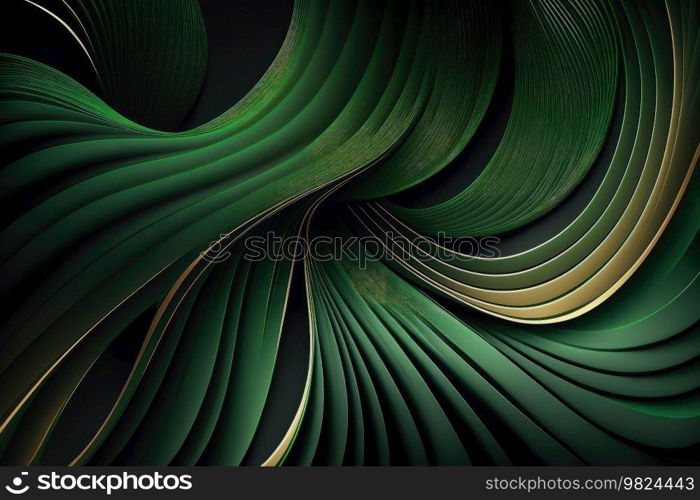 Green lines abstract background Illustration Generative AI