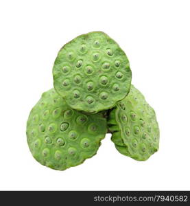 green Lotus seeds isolated on white background