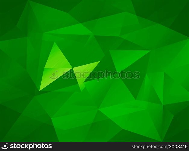 Green Low Poly trangular trendy hipster background for retro flyer, stylish brochure, poster, background and vintage applications.