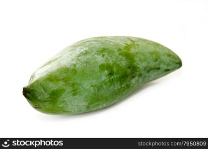 Green mango on isolated white background