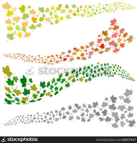 Green Maple Leaves Pattern on White Background. Green Maple Leaves Pattern